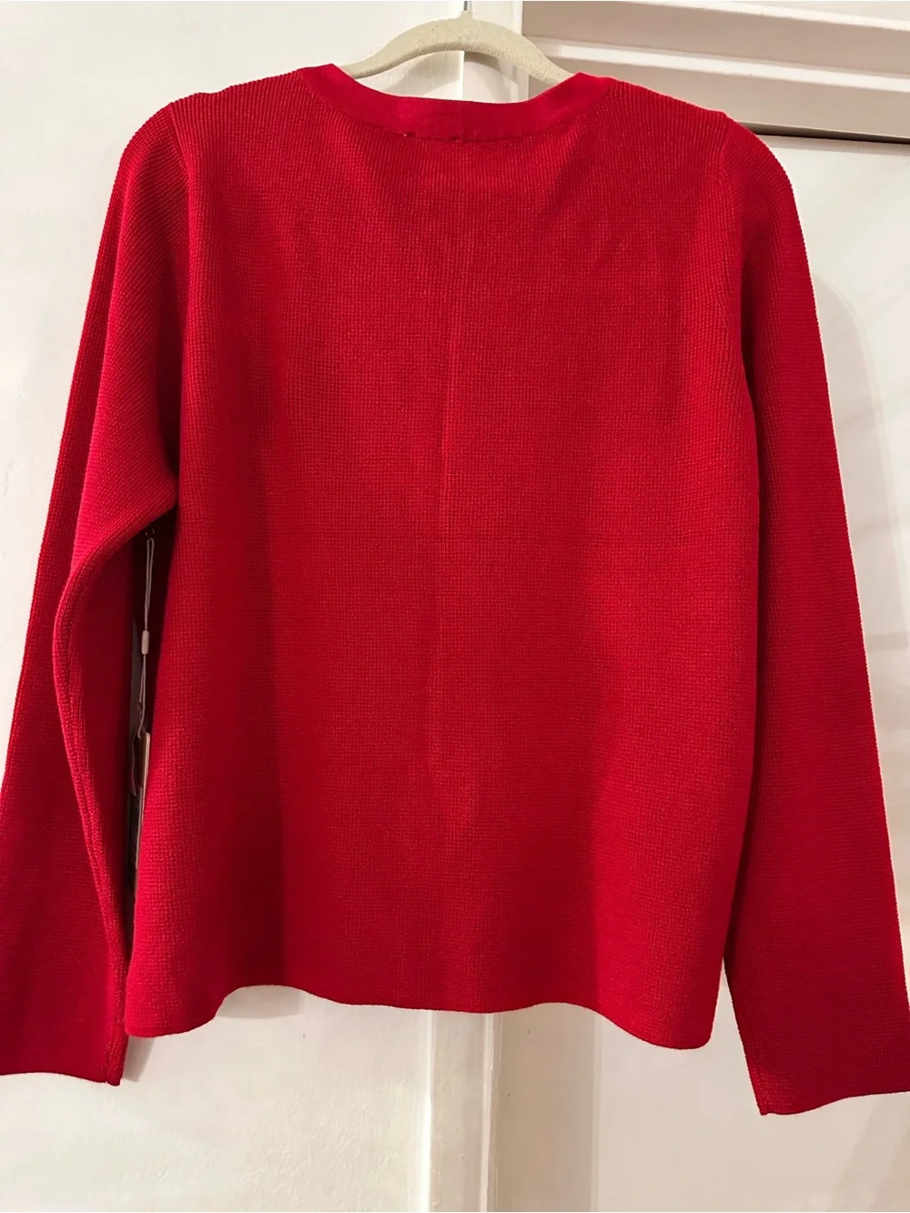 Cyrus Bright Red Button-Front Knit Cardigan